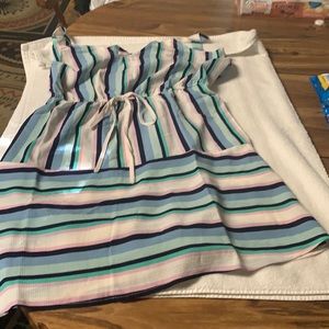Multiple color striped dress large